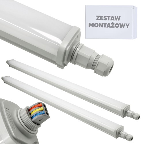 2x Oprawa Hermetyczna LED Philips 30W 125cm 3600lm IP65 4000K Przelotowa