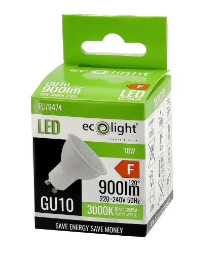 6x Żarówka LED GU10 10W Barwa Ciepła Premium Energooszczędne Zestaw LEDOWY
