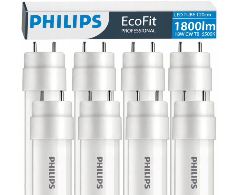 Philips Oprawa Hermetyczna Lampa LED 4x 120cm +8x Tuby Świetlówki 35W 6500K