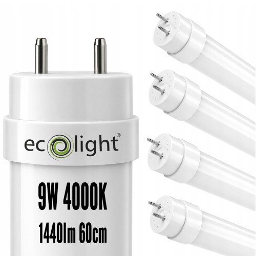 4x Świetlówka Tuba LED 60cm 9W 1440lm Biała Neutralna 4000K MOCNA Do Opraw