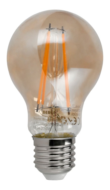 6x Żarówka LED E27 Filament Amber 8W 110lm/W 3000K