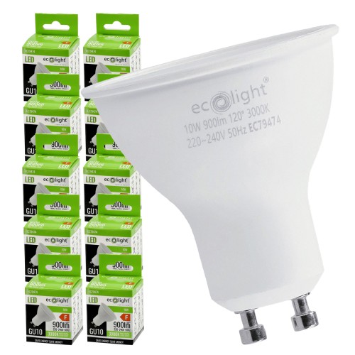 6x Żarówka LED GU10 10W Barwa Ciepła Premium Energooszczędne Zestaw LEDOWY