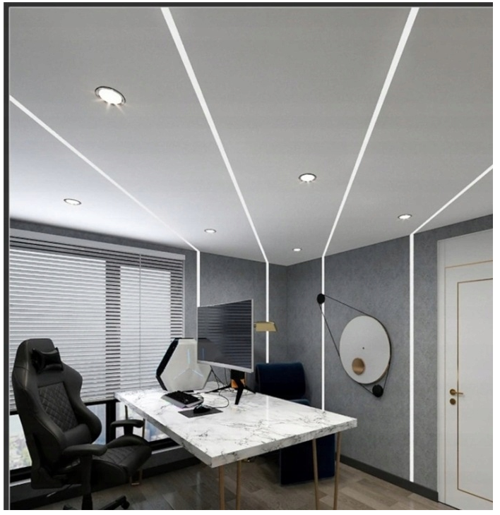 Profil LED Aluminiowy Wpuszczany Do Płytek Płyt GK Gipsowych 1m + Klosz