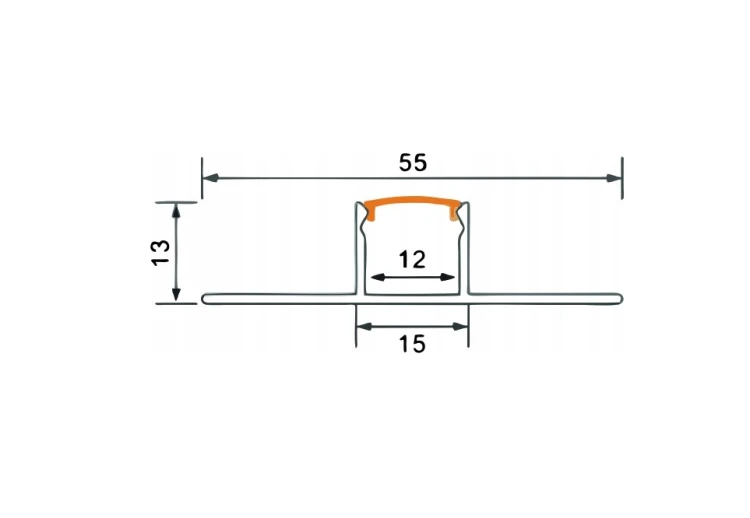 Profil LED Aluminiowy Wpuszczany Do Płytek Płyt GK Gipsowych 1m + Klosz