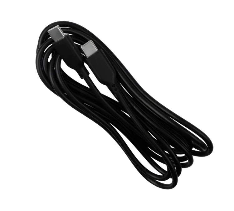 Kabel 2m USB-C - USB-C 20W Sieciowy Czarny Do Ładowania Przesyłania Danyc