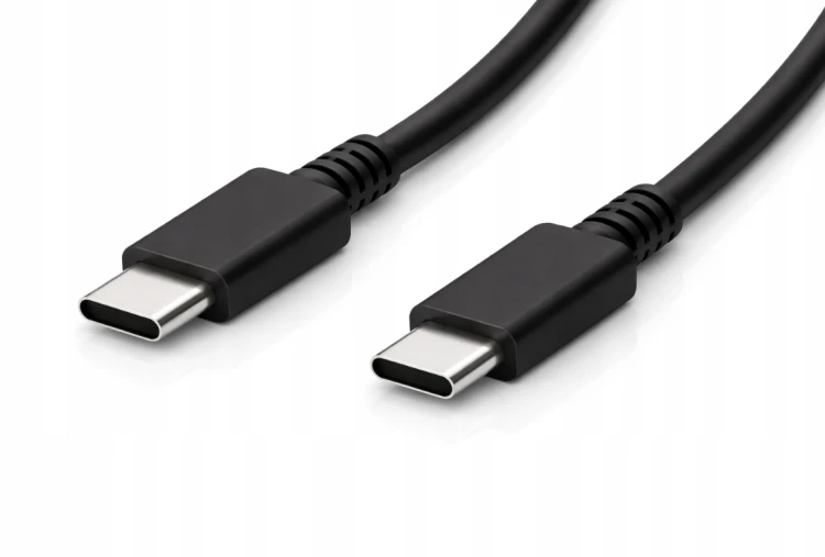 Kabel 2m USB-C - USB-C 20W Sieciowy Czarny Do Ładowania Przesyłania Danyc