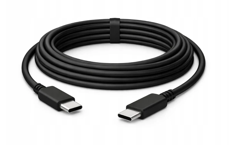 Kabel 2m USB-C - USB-C 20W Sieciowy Czarny Do Ładowania Przesyłania Danyc