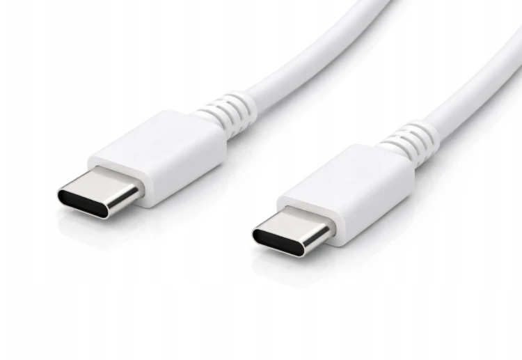 Kabel 2m USB-C - USB-C 20W Sieciowy Biały Do Ładowania Przesyłania Danych