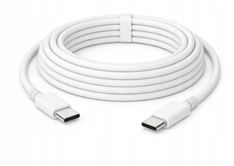Kabel 2m USB-C - USB-C 20W Sieciowy Biały Do Ładowania Przesyłania Danych