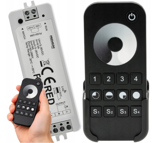 Sterownik Strefowy LED MONO PILOT 8A 5–36V 40–288W Ściemniacz Dotykowy