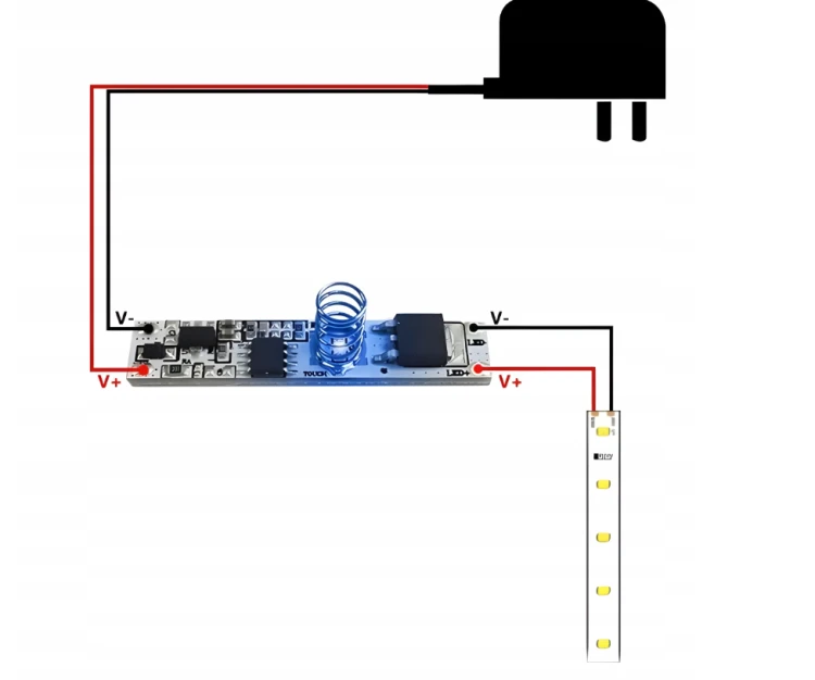 Włącznik Ściemniacz Do Profilu Profili Taśmy LED 12/24V 8A ON/OFF Wyłącznik