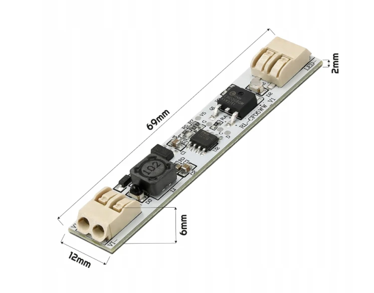 Włącznik Bezdotykowy Zbliżeniowy Do Profilu LED 6A 12/24V BEZ LUTOWANIA