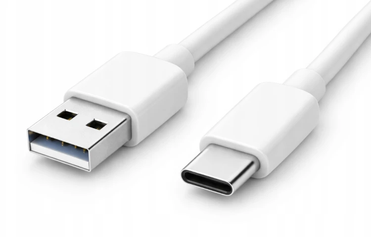 Kabel 1m USB-A - USB-C 20W Sieciowy Biały Do Ładowania Przesyłania Danych