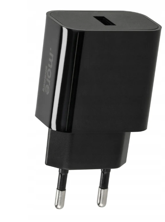 Ładowarka Kostka Szybka USB-A Czarna Sieciowa 20W Do Telefonu Zasilacz