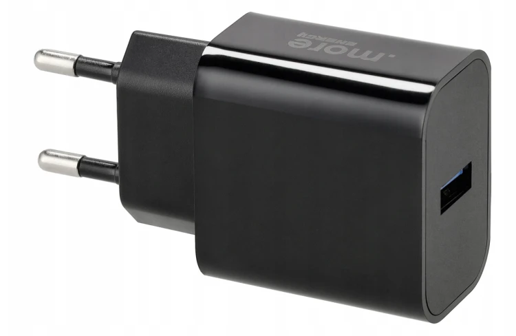 Ładowarka Kostka Szybka USB-A Czarna Sieciowa 20W Do Telefonu Zasilacz