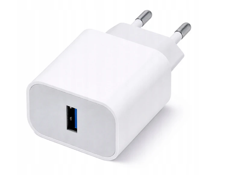 Ładowarka Kostka Szybka USB A Biała Sieciowa 20W Do Telefonu Zasilacz