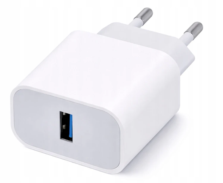 Ładowarka Kostka Szybka USB-A Biała Sieciowa 20W Do Telefonu Zasilacz