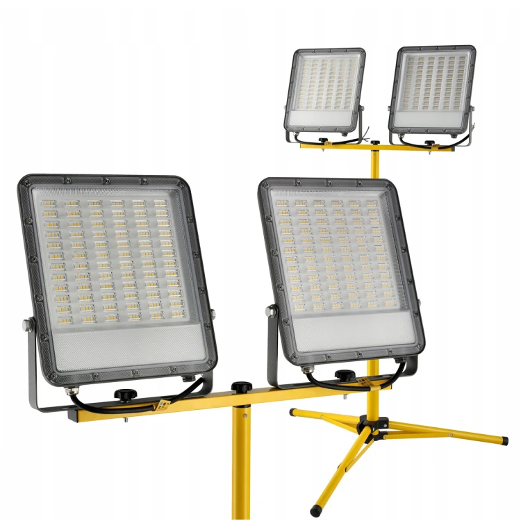 Naświetlacz LED Budowlany Statyw Halogen 300W 2x150W 27000lm Do Remontu