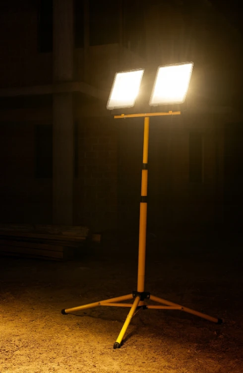 Naświetlacz LED Budowlany Statyw Halogen 300W 2x150W 27000lm Do Remontu