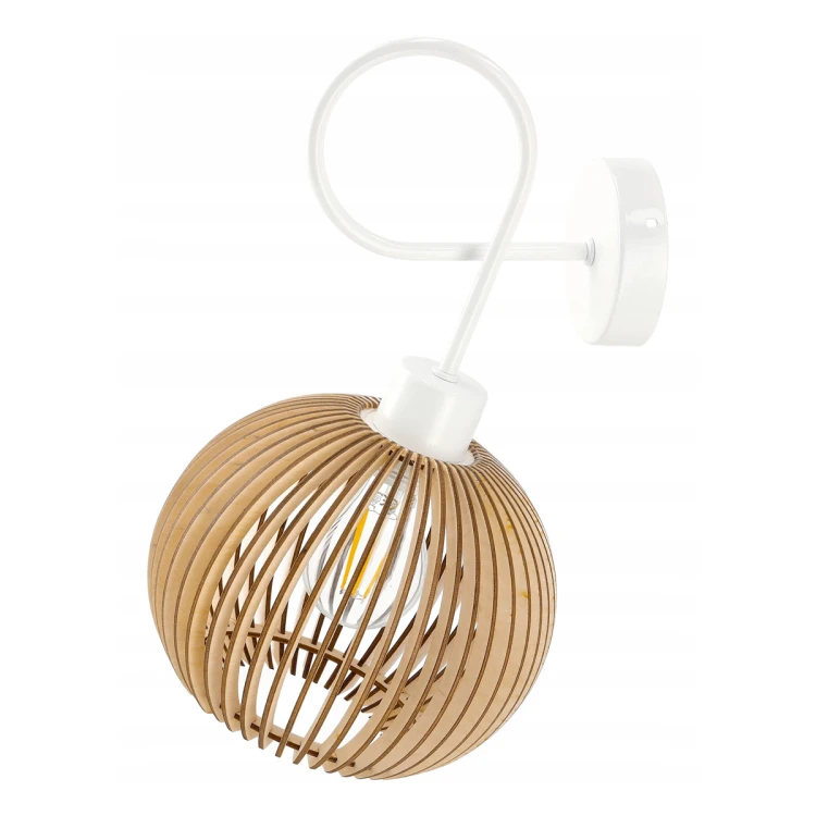 Lampa Kinkiet Ścienny Sufitowy Drewniany LUCA