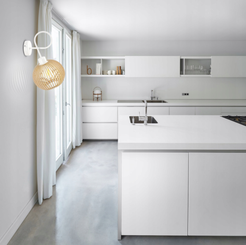 Lampa Kinkiet Ścienny Sufitowy Drewniany LUCA