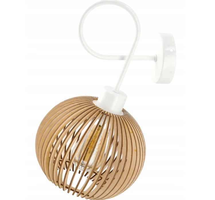 Lampa Kinkiet Ścienny Sufitowy Drewniany LUCA