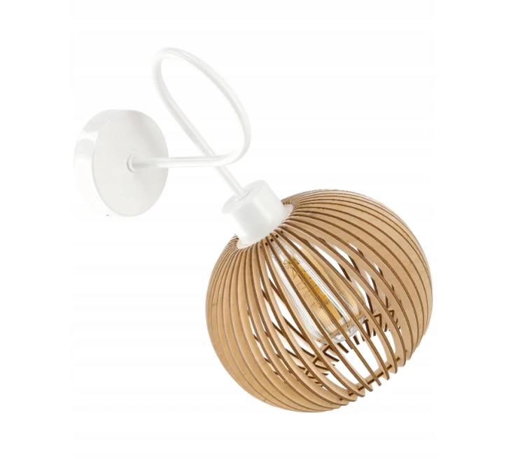 Lampa Kinkiet Ścienny Sufitowy Drewniany LUCA