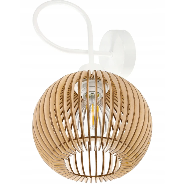 Lampa Kinkiet Ścienny Sufitowy Drewniany LUCA