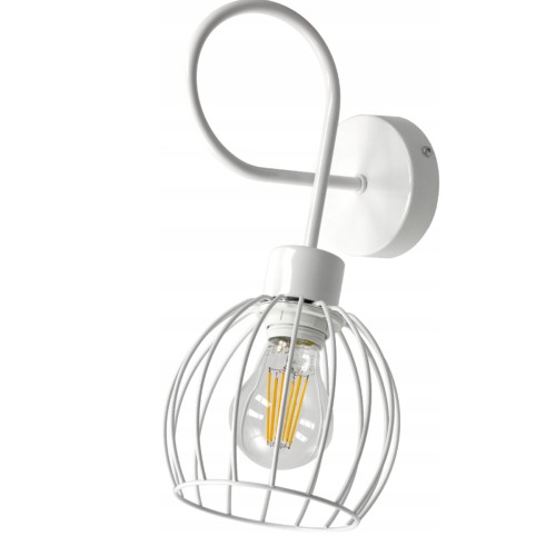 Lampa Ścienna Sufitowa Stalowa Kula E27 Biała