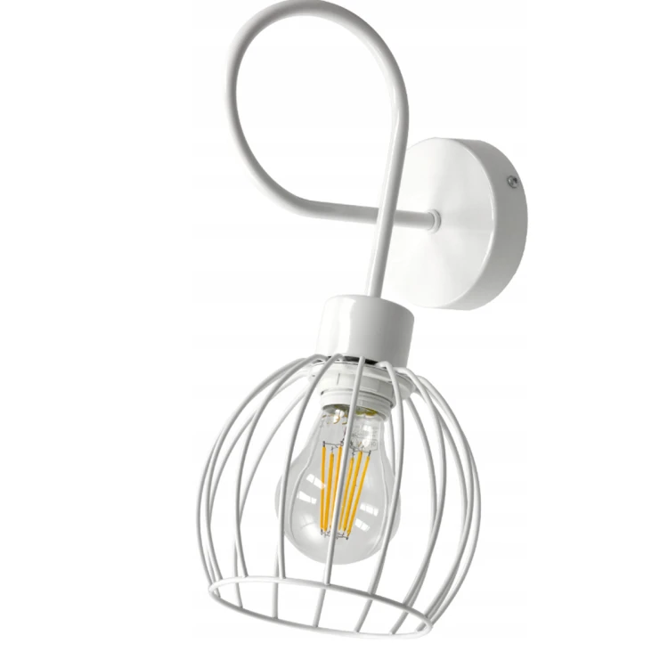 Lampa Ścienna Sufitowa Stalowa Kula E27 Biała