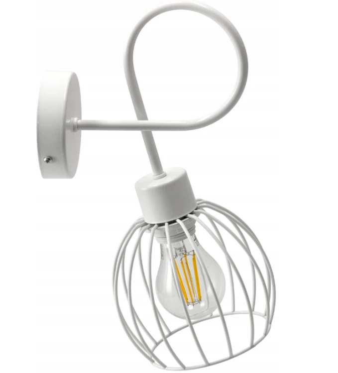 Lampa Ścienna Sufitowa Stalowa Kula E27 Biała