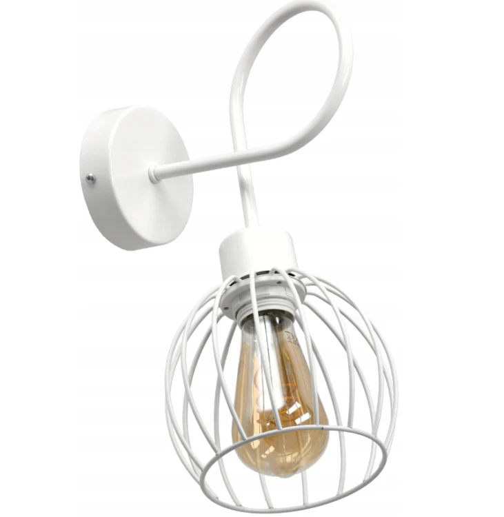 Lampa Ścienna Sufitowa Stalowa Kula E27 Biała