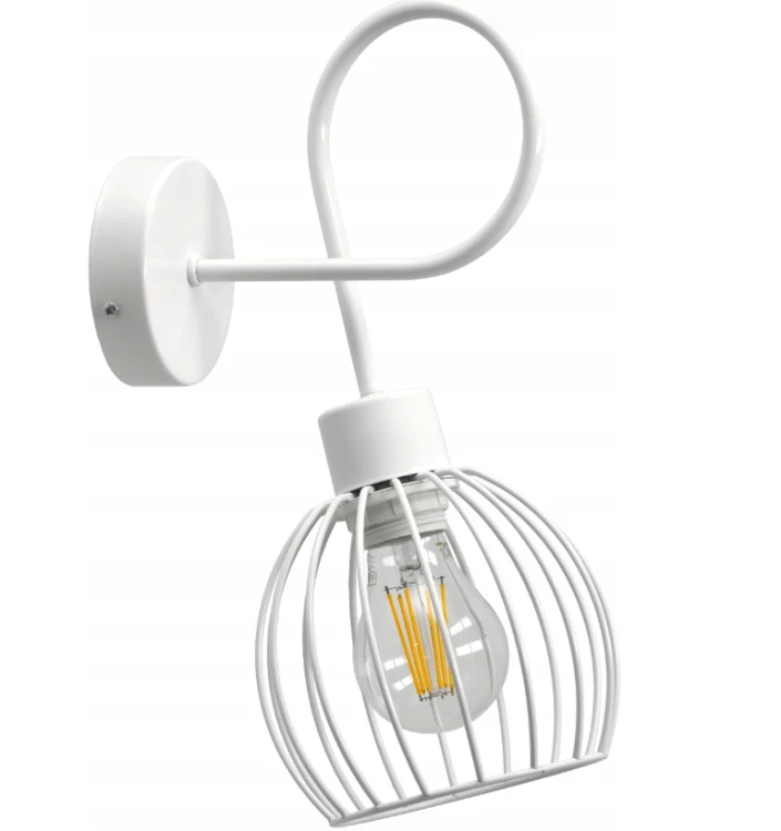 Lampa Ścienna Sufitowa Stalowa Kula E27 Biała