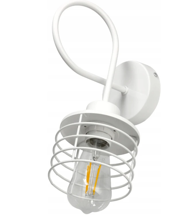 Lampka LED Kinkiet Nocny E27 Sprężyna Biała E27