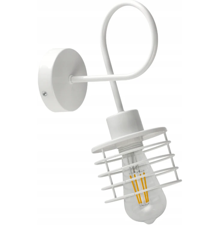 Lampka LED Kinkiet Nocny E27 Sprężyna Biała E27