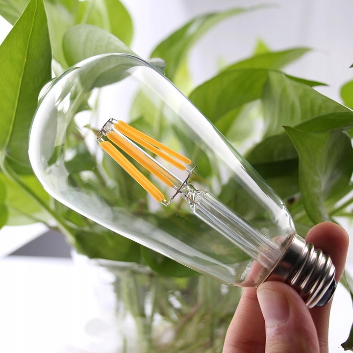 10x Żarówka LED E27 6W = 50W 660lm 3000K FILAMENT OZDOBNA RETRO ST64