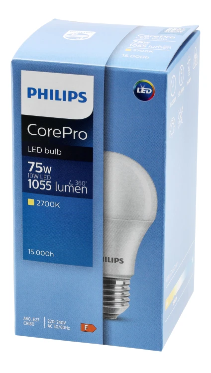 3x Philips Żarówka LED E27 10W = 75W 1055lm 2700K EyeComfort CorePro