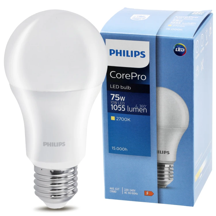 3x Philips Żarówka LED E27 10W = 75W 1055lm 2700K EyeComfort CorePro
