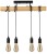 Lampa Drewniana 4xE27 Zwis Czarna