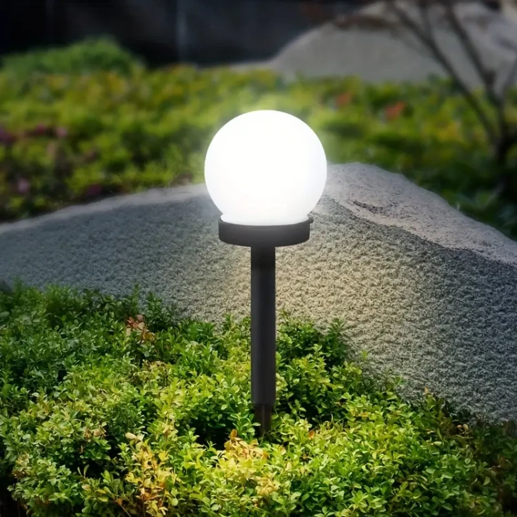 8X Lampa Solarna Wbijana Kula Biała