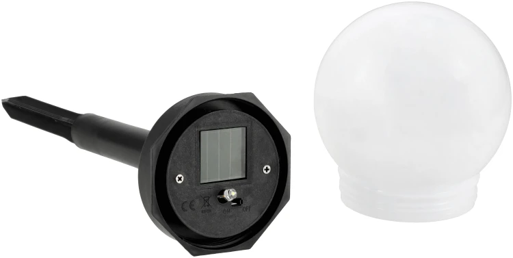 8X Lampa Solarna Wbijana Kula Biała