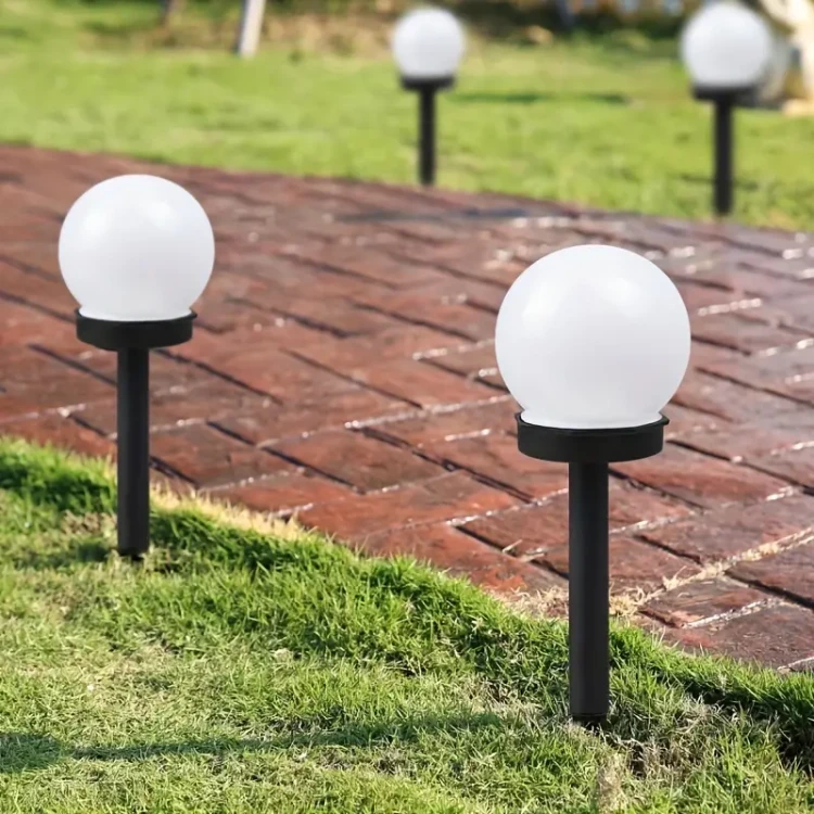 8X Lampa Solarna Wbijana Kula Biała