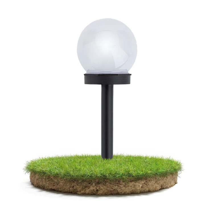 8X Lampa Solarna Wbijana Kula Biała
