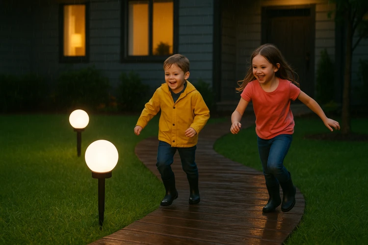 8X Lampa Solarna Wbijana Kula Biała