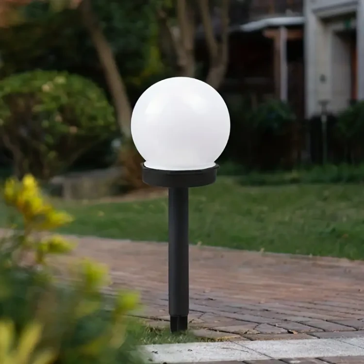 8X Lampa Solarna Wbijana Kula Biała