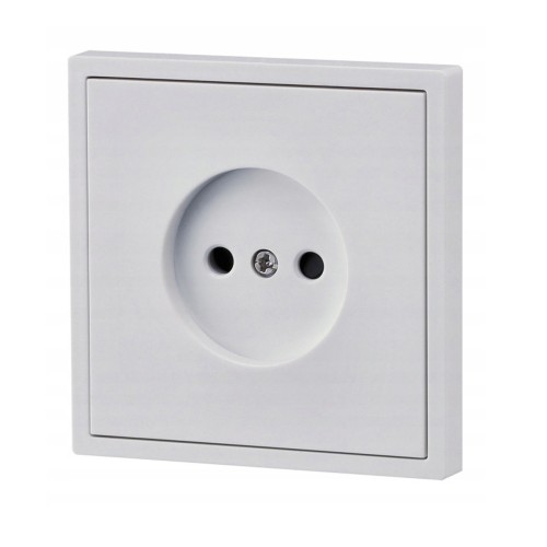 Kontakt Gniazdo Elektryczne Gniazdko Pojedyncze Białe FI60 Biała Ramka