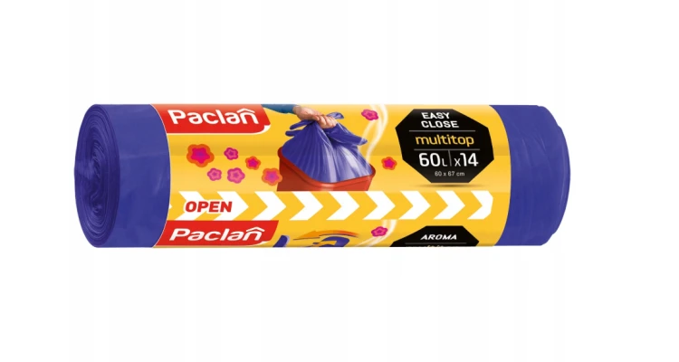 WORKI NA ŚMIECI 60L PACLAN ZAWIĄZYWANE mocne nie pękające ZAPACHOWE