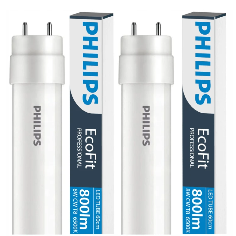 2x Philips Tuba Świetlówka LED 60cm 8W = 18W 800lm 6500K 20000h EcoFit