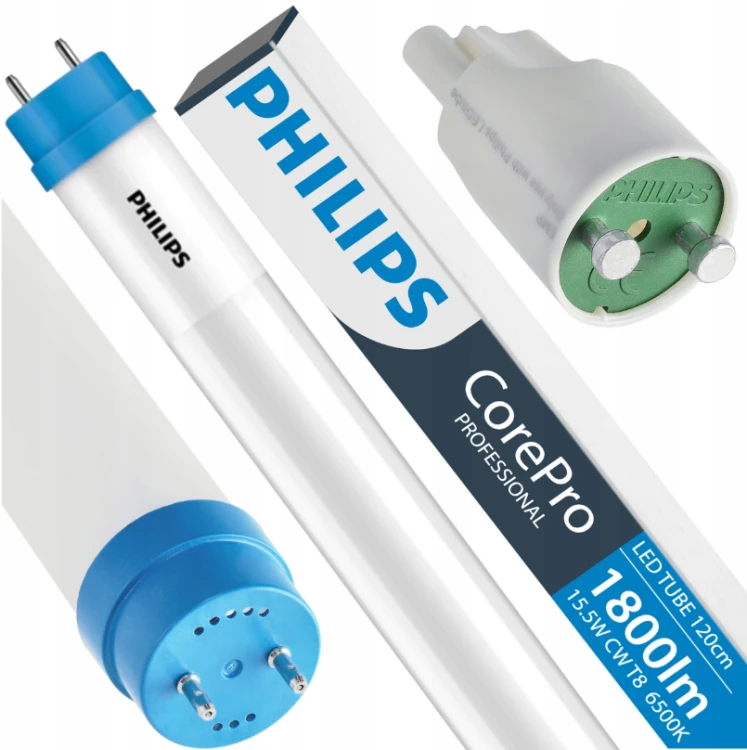 6x Philips Świetlówki Tuby LED 120cm 15,5W =36W 1800lm 6500K 50000h CorePro