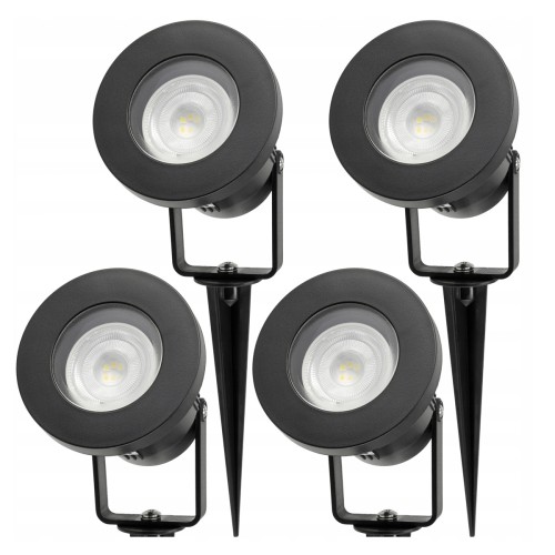 4x Lampa LED Wbijana Ogrodowa GU10 Do Ogrodu Reflektor Szpikulec IP65